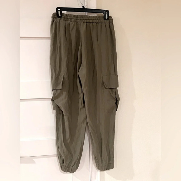 Zara Green Cargo Jogger Pants Size Small Lightweight Drawstring Waist NWOT - Picture 3 of 3